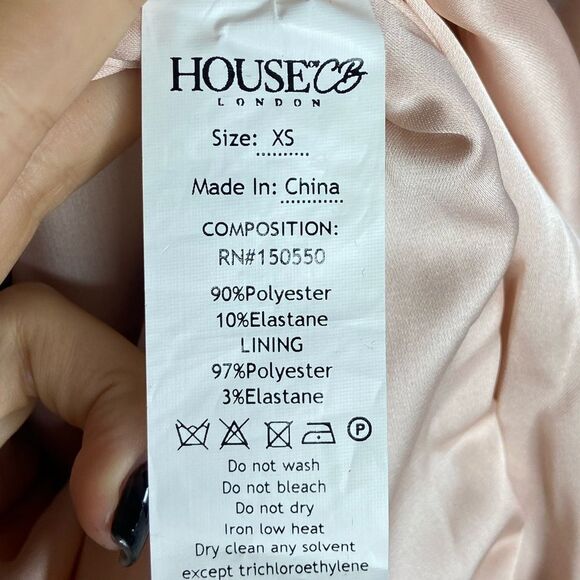 House of CB Blush Farrah Mini Pink Dress Velvet Size XS - Picture 13 of 13